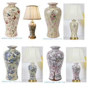 RXDF02 Series Beautiful Decorative Chinese Ceramic Slim Desk Lamp