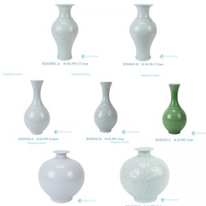 RXDN Series Low Price Simple Color Celadon Beautiful Porcelain Vase Home Decoration