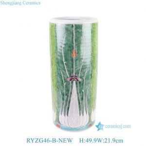 RYZG46-B-NEW Unique Hand Painted cabbage and Butterfly Pattern Porcelain Umbrella Stand Vase Home Decoration Living Room Hotel