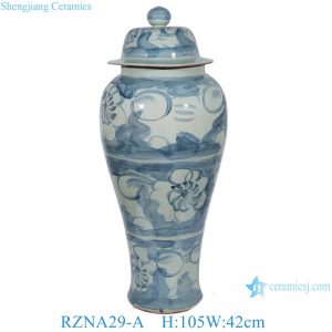RZNA29-A  Large size Big Floor Jar Sunflower Pattern hand painted Ceramic Decorative Ginger Temple Jar