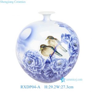RXDP04-A Original Modern Hand Painted New Flower Bird Pomegranate Vase for Home Decor Hotel Villa