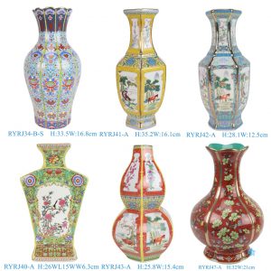 RYRJ34-40-41-42-43-47 Beautiful Colorful Enamel Porcelain Vase for Home Decor Tabletop Ornaments Furniture