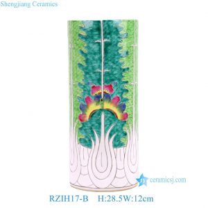 RZIH17-B Green Bok Choy Porcelain Umbrella Stand Jingdezhen Handpainted Butterfly Cabbage Ceramic Vase