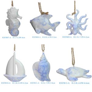 RXFB series 2025 New Ceramic Hanging Ocean Items for Christmas Holiday