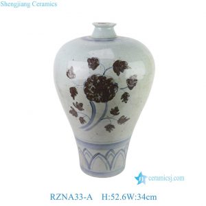RZNA33-A Jingdezhen Blue & White Underglaze Red Meiping Vase Chinese Luxury Decorative Porcelain Vase