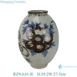 RZNA41-B Classic Chinese Blue and white Hand Painted Flower Pattern Porcelain Flower Pot Vase Art Pottery