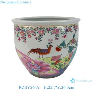 RZSY26-A Tobacco Leaf Porcelain Art  Planter 18th Century Inspired Hand Painted Ceramic Flower Pots  for Luxury Homes
