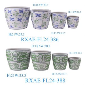 RXAE-FL24-386-388 Cheap Price New Porcelain Four-piece Set Flower Pot Planter
