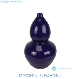 RYNQ293-A Jingdezhen Dark Blue Double Gourd-shape Porcelain Vase Table Lamp Body for Home Decor Living Room