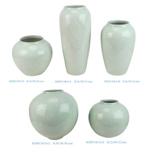 RZMY100-F-102-G-LMS  New Nordic Green and Snowflake Porcelain Vase for Home Decor Wedding