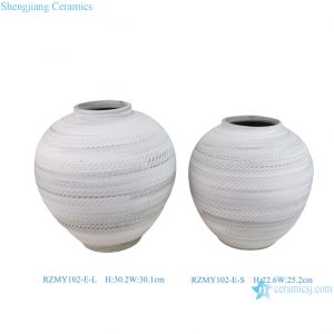 RZMY102-E-LS  New Nordic Country Style Black and White Woven Surface Porcelain Vase Flower Pot Vessel for Home Decor Wedding