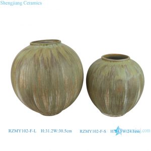 RZMY102-F-LS  Matt Green Glaze Porcelain Decorative Arts Vase Flower Pot Vessel for Home Decor Living Room