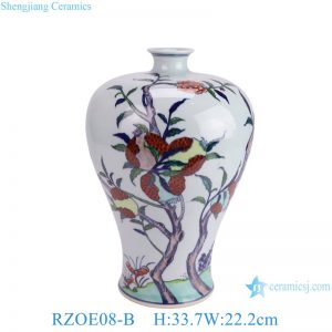 RZOE08-B Traditional Blue and White Ceramic Art Vase Classic Chinese Doucai Porcelain Meiping Vase