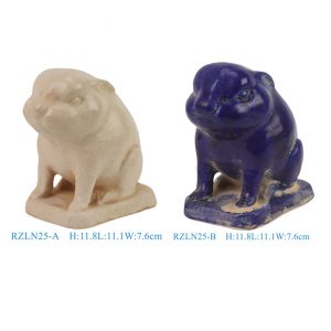 RZLN25-A-B Small Size Beige or Blue Pottery Bunny Rabbit Sculpture