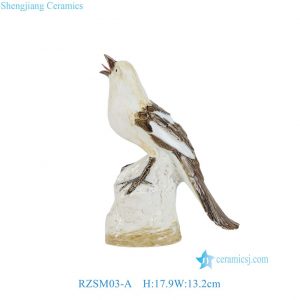 RZSM03-A Kiln-transformed Glaze Tabletop Ceramic Bird Ornament