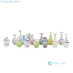 RXFL-series  Shiny color Reactive Glaze Small size Ceramic Flower Vase Decoration
