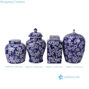 RYKB Series Wholesale Plum Blossom Pattern Ceramic Ginger Jar for Home Decor Table Lamp