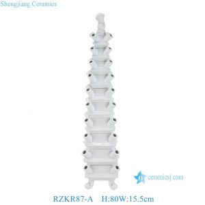 RZKR87-A Large Layered Ceramic Solid Color Pagoda Tulip Vase Decoration Can Customize Mid-century European Tulipiere can customize