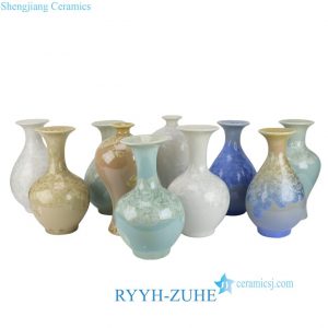 RYYH Jingdezhen Crystallized Glaze Porcelain Chinese Style Ceramic Vase Home Living Room Decoration