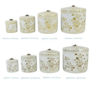 RZNV50-E-F-XL-L-M-S  2026 New Color Floral Birds Pattern Porcelain Storage Jar with Cover Succulent Plant Pot Candle Stand