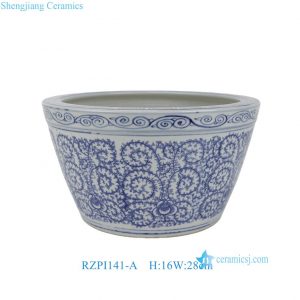 RZPI141-A Blue And White Floran Pattern Ceramic Bonsai Pot Bohemia Decorative Planter