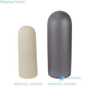 DS-RZMY110-B-L/RZMY110-A-S Black Beige Grey Bullet Shape Round straight Ceramic Lamp base