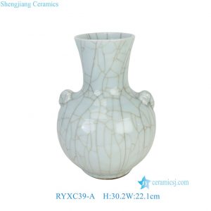 RYXC39-A  Chinese Celadon Solid Crackle Glaze Ceramic Vase