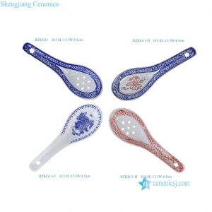RZKG10-11 Asian Porcelain Great China & Linglong Rice Grain Soup Spoons