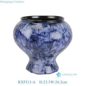 RXFI13-A Jingdezhen Reactive Glaze Blue Irregular Vase