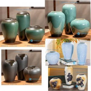 RXFK Three-Piece Set Retro Vase Table Dried Flower Vases Arrangement Decoration