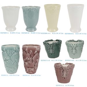 RXFM05-06-13-15 Wholesale Retro Pastel Decorative Ceramic Planters Succulent Pots Flower Pots
