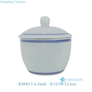 RXFR17-A-5inch Jingdezhen Dishwasher Safe Oil Storage Soup Bowl with Lid