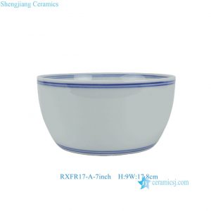 RXFR17-A-7inch Handpainted Blue Line Ceramic Cup