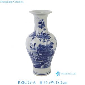 RZKJ29-A Traditional Chinese Blue and White Floral Pattern Porcelain Vase