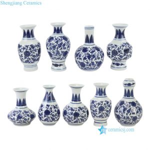 RZMX-ZUHE Vintage Blue and White Porcelain Vase Collection Wholesale Minimalist Small Vases Wedding Table Centerpieces