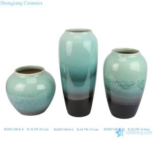 RZMY100-E Gradient Teal Blue Ceramic Vase Modern Ombre Flower Vase Table Centerpiece Decor