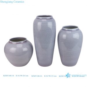 RZMY100-J Modern Textured Purple Ceramic Flower Vase Chic Textured Pottery Table Decor Vase