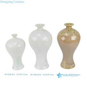 RYYH08-A-RYYH08-B-M-S Modern Crystalline White Yellow Ceramic Plum Vases
