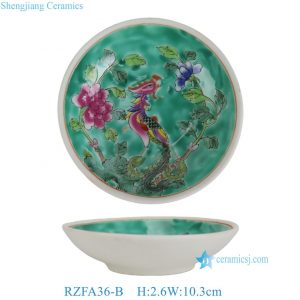 RZFA36-B 10cm Peranakan Style Porcelain Famille Rose Ceramic Sauce Dish small Plate