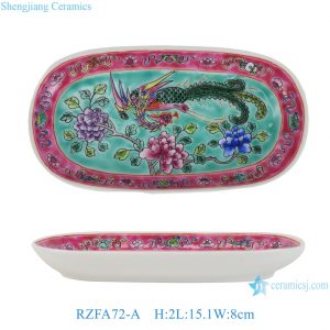 RZFA72-A Chinese Porcelain Nonyaware Phoenix Ceramic Square Towel Dish