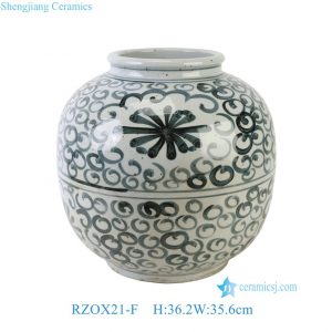 RZOX21-F  Blue And White Floral Pattern Ceramic Pot Sea Flower Porcelain Flower Vase