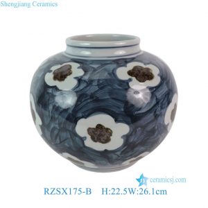 RZSX175-B Chinese Porcelain Blue Red Floral Pattern Small size Ceramic Tabletop Vase