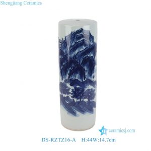 DS-RZTZ16-A  Blue and White Freehand Landscape Straight Tube Lamp